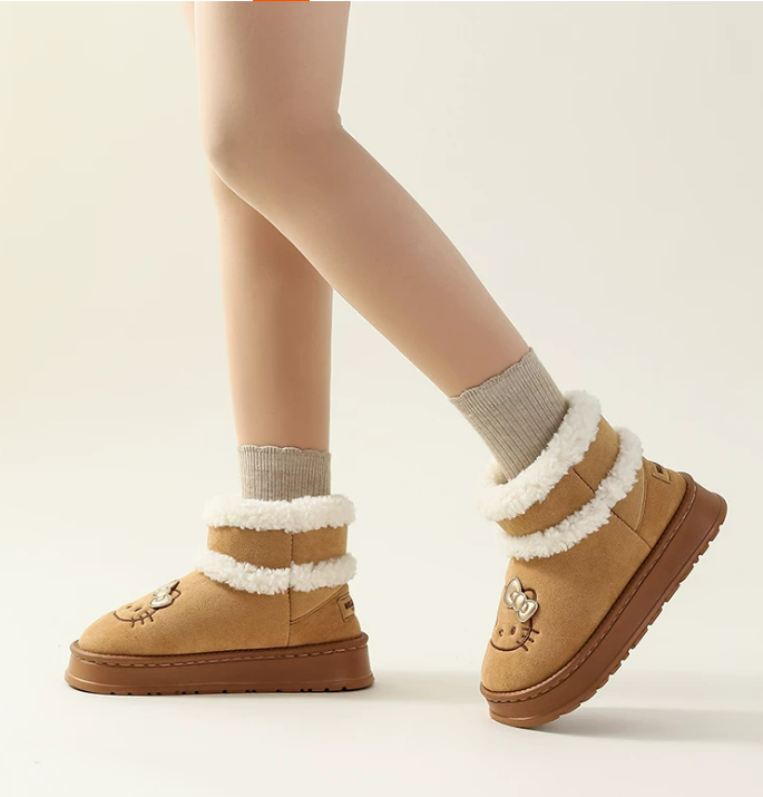 H K Winter Snow Boots Cute Fluffy Boots Shoes