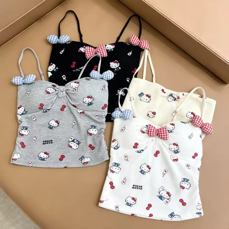 H K Y2K Sweet Bow Camisole