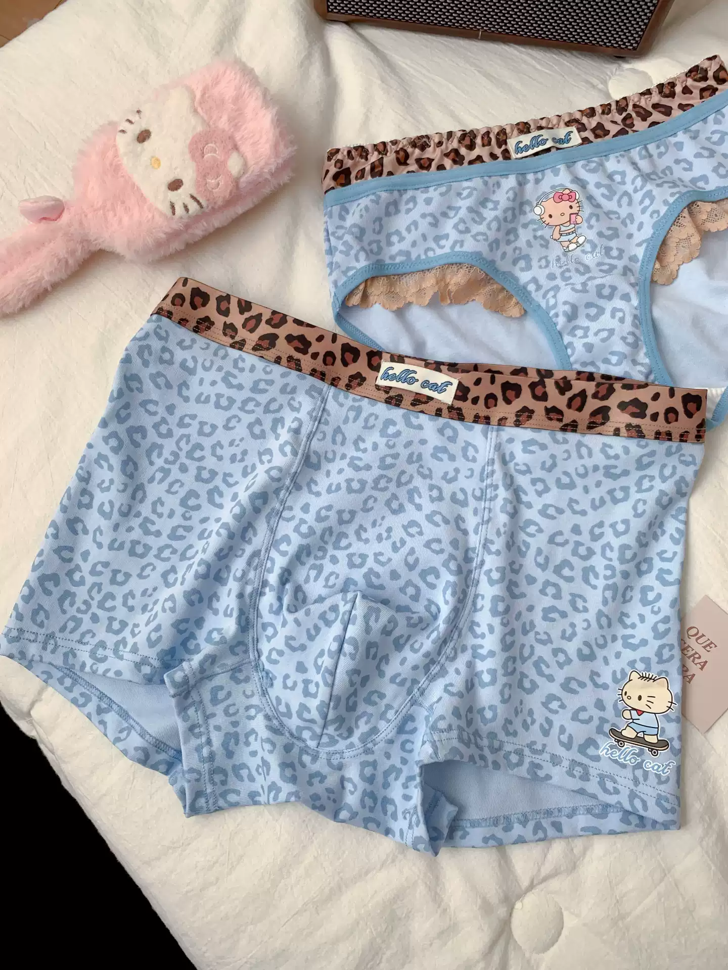 H K Leopard Print Couple Cotton Underwear