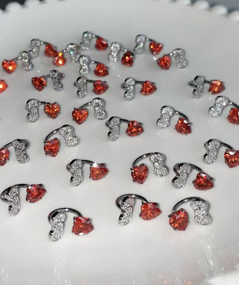 HK Bow Heart Earrings
