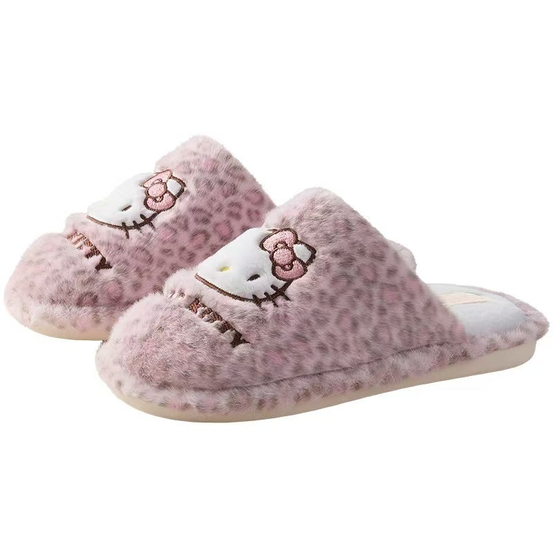 Hello Kitty Leopard Fluffy Slipper