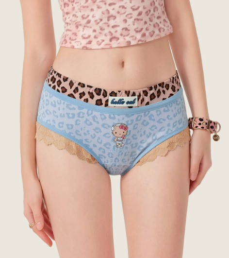 HK Sweet Leopard Print Pure Cotton Underwear