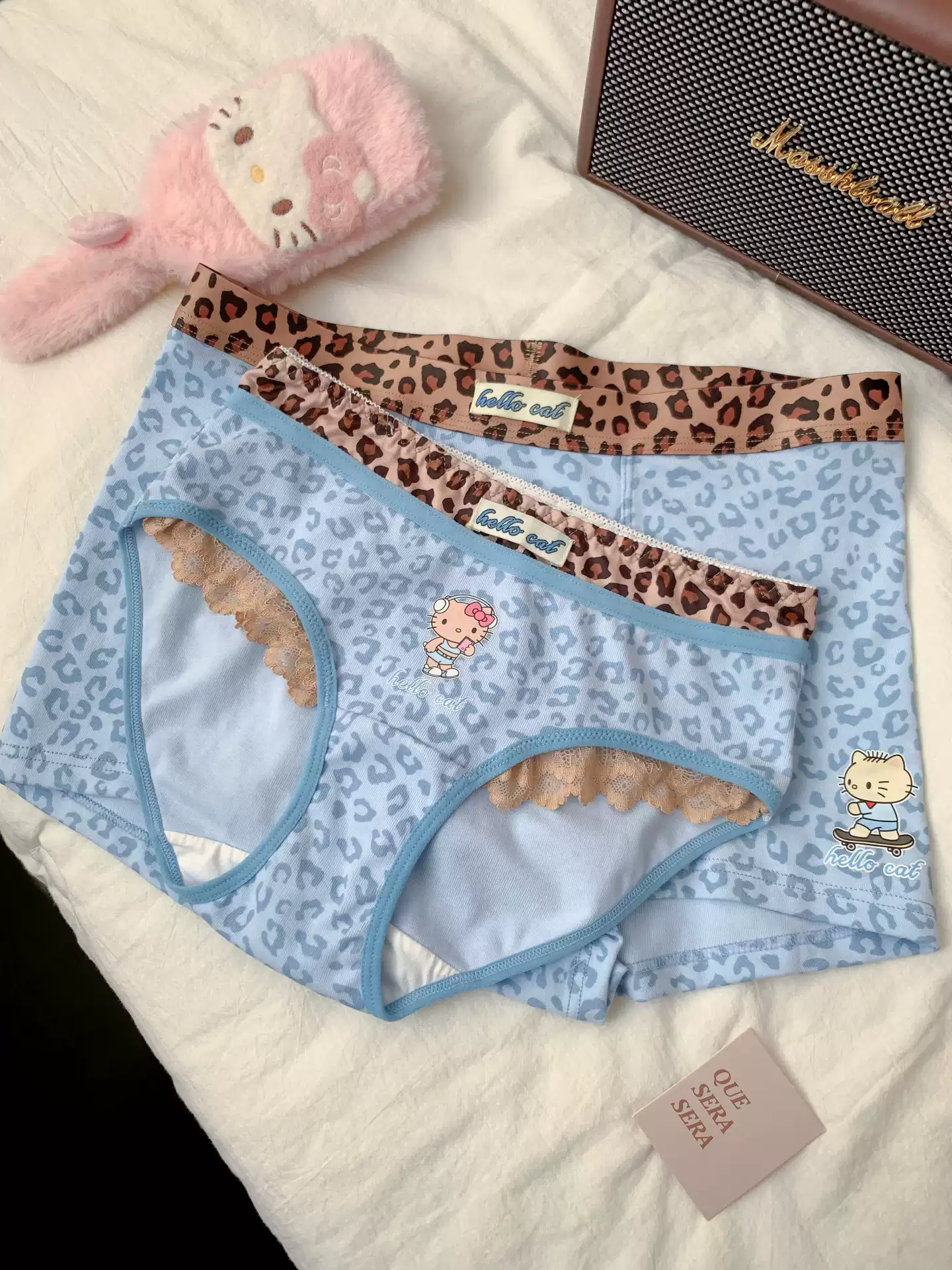 H K Leopard Print Couple Cotton Underwear