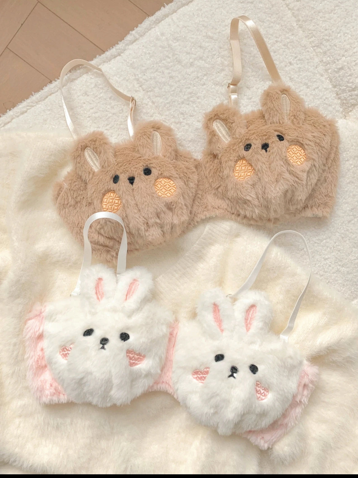 Plushie Lingerie Sets Cute Bunny Ear Bra Sets Cute Pajamas