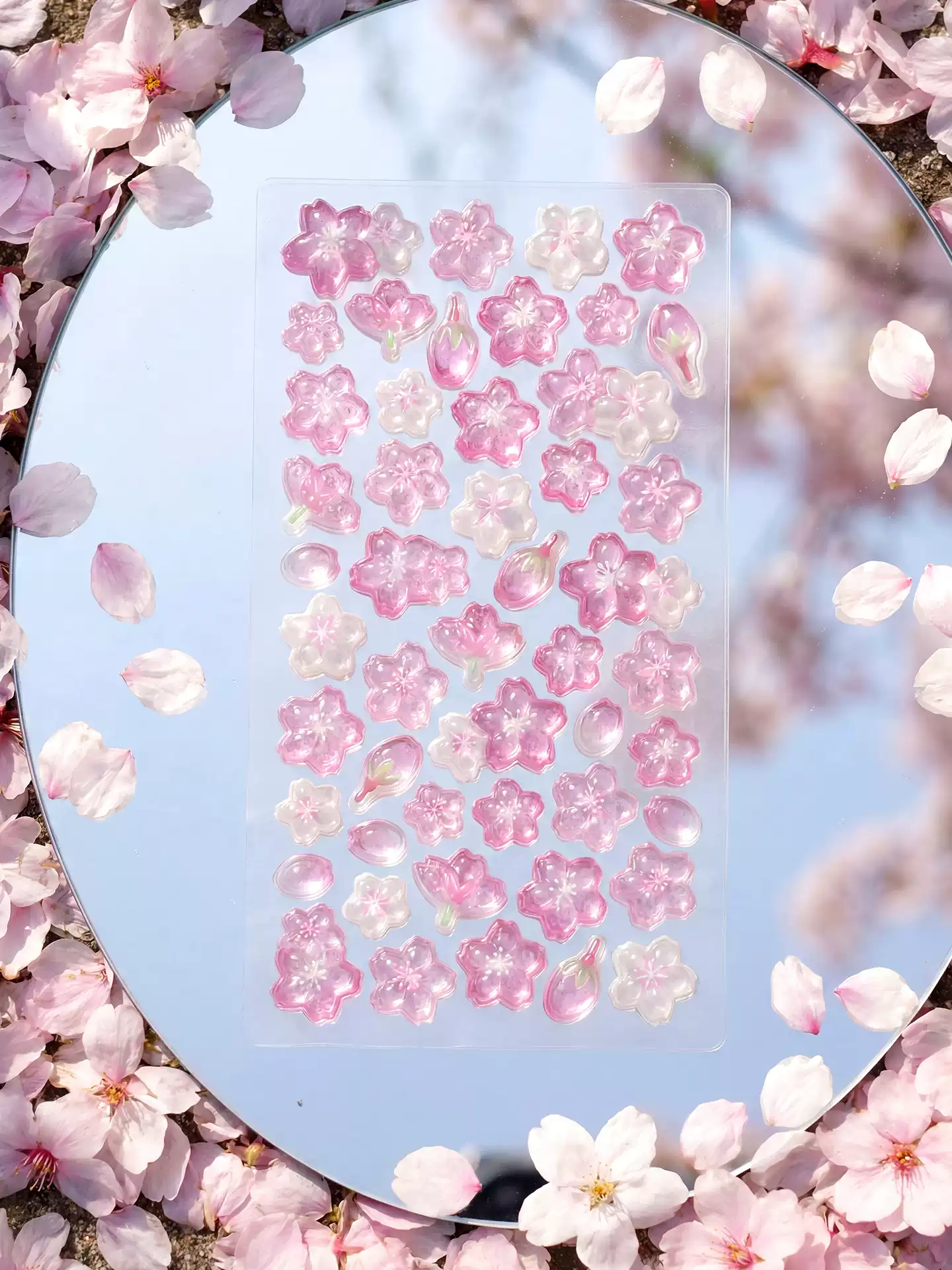 3D Cherry Blossom Relief Decorative Sticker