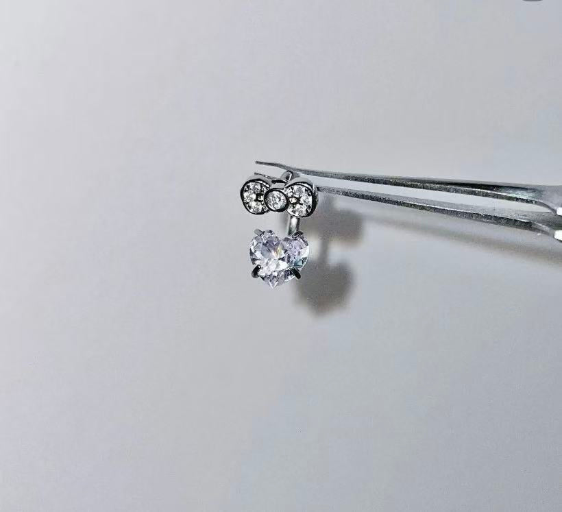 HK Bow Heart Earrings