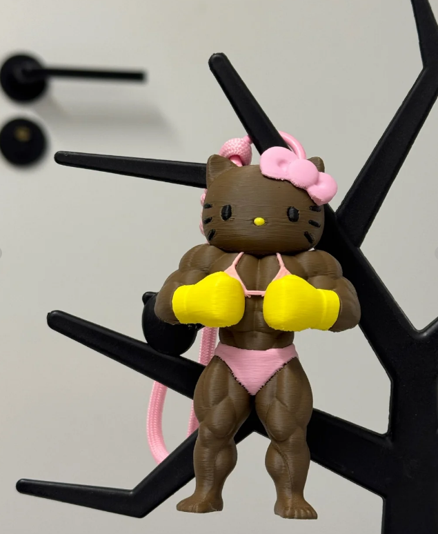 HK  Muscle Fitness 3D Printed Bag Decoration
