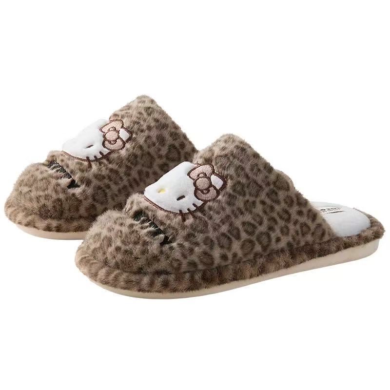 Hello Kitty Leopard Fluffy Slipper