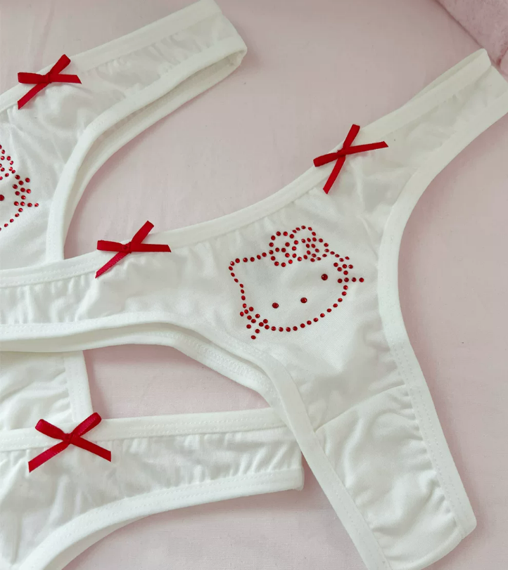 H K Rhinestone Butterfly Panties