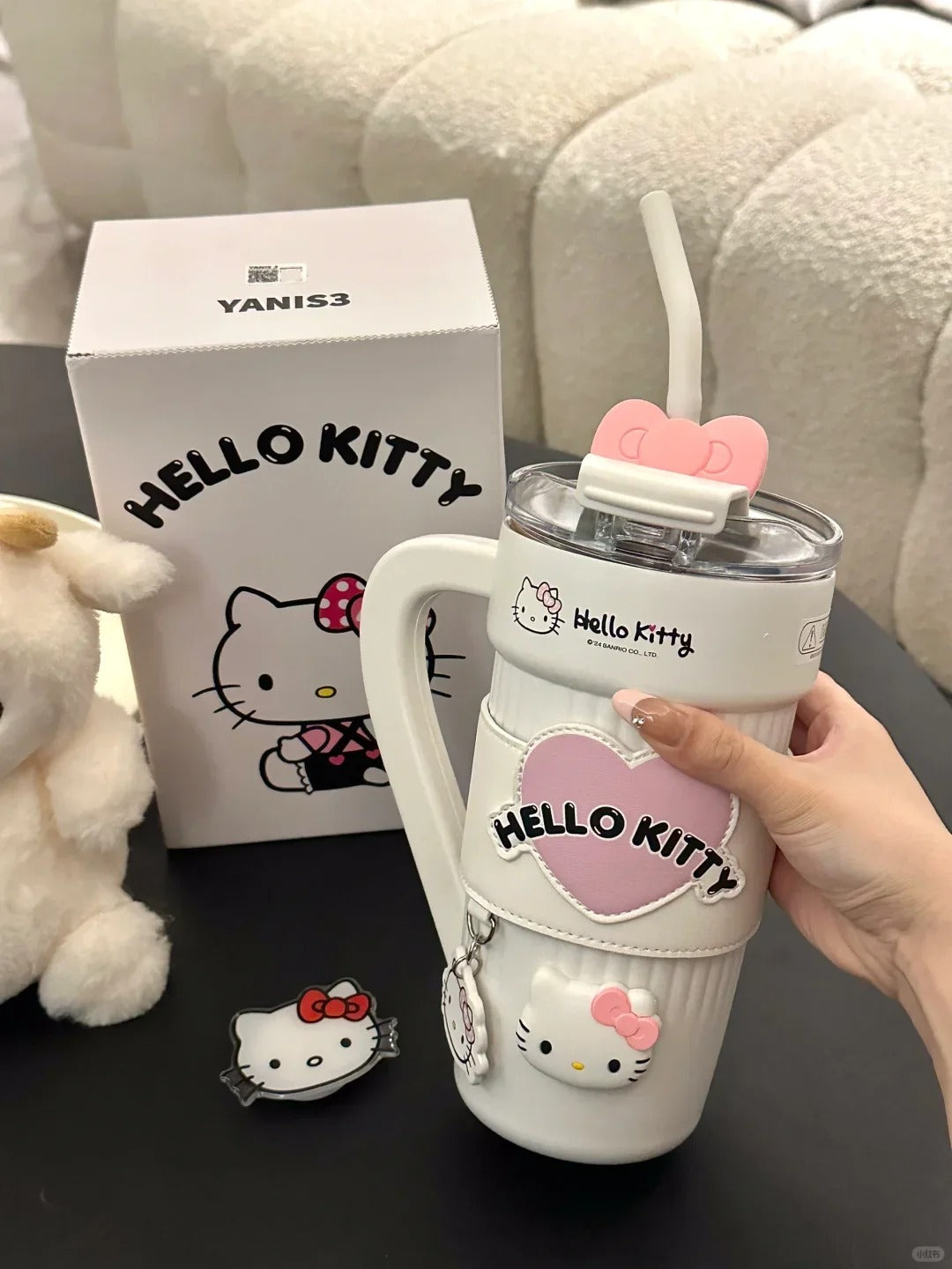 Sanrio 40 oz Tumbler with Handle Insulated Cup with Lid