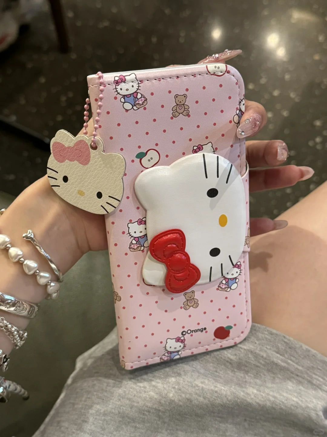 Hello Kitty Flip phone case with Card holder