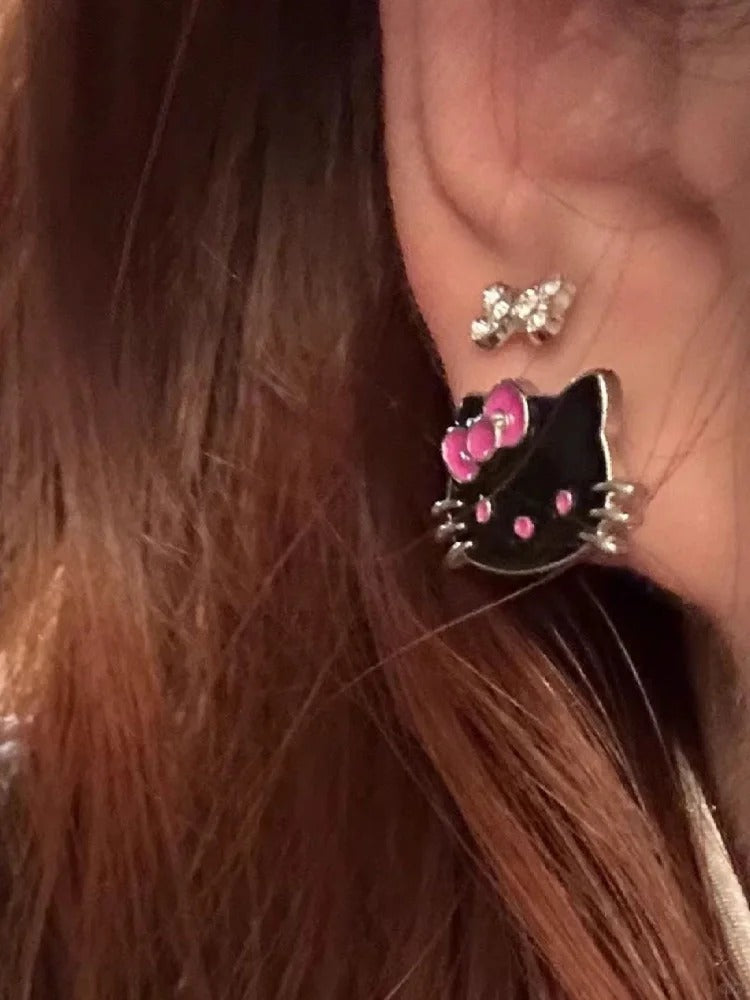 Black Hello Kitty  Earrings