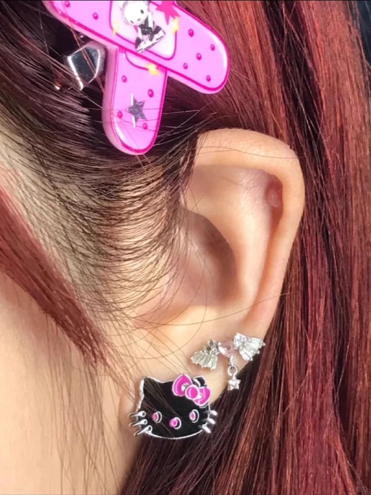 Black Hello Kitty  Earrings