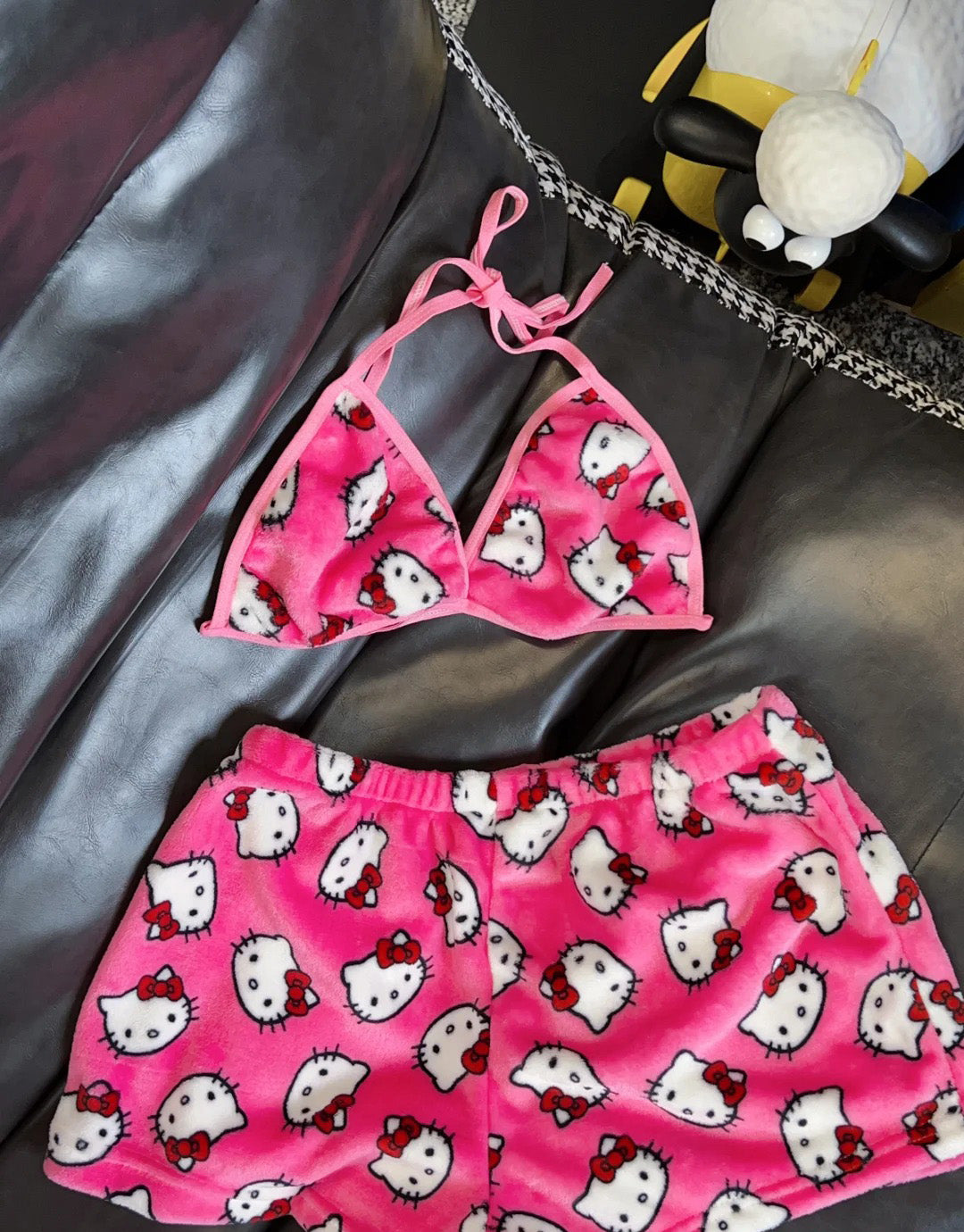 Hello Kitty WomenS 2 Piece Bikini Top with Shorts Pj Set