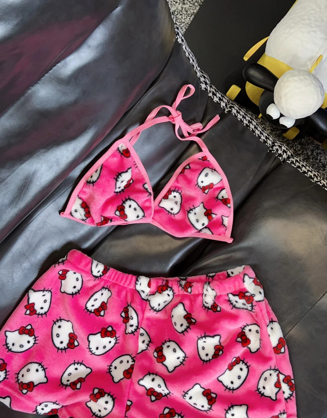 Hello Kitty WomenS 2 Piece Bikini Top with Shorts Pj Set